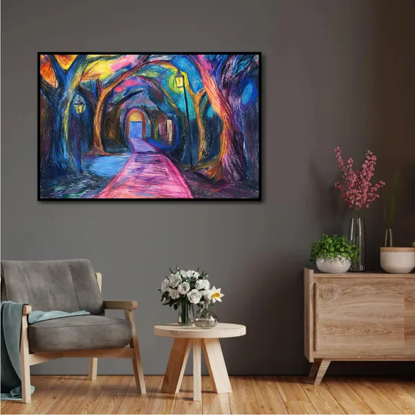 Pathway_to_the_Luminous_Unknown_Canvas_wall_Art_With_Black_Frame_Painting_For_Home_Decor_Living_Room_Wall_Decoration