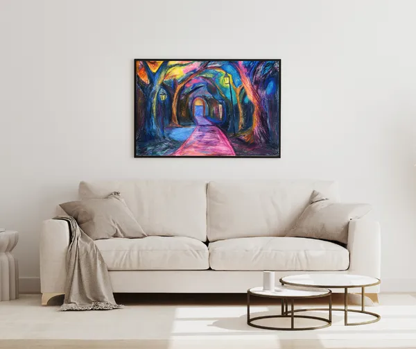 Pathway_to_the_Luminous_Unknown_Canvas_wall_Art_With_Black_Frame_Painting_For_Home_Decor_Living_Room_Wall_Decoration