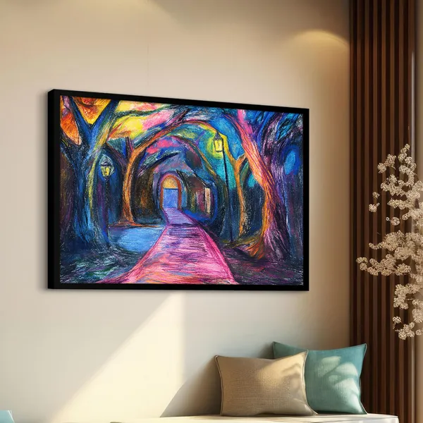 Pathway_to_the_Luminous_Unknown_Canvas_wall_Art_With_Black_Frame_Painting_For_Home_Decor_Living_Room_Wall_Decoration
