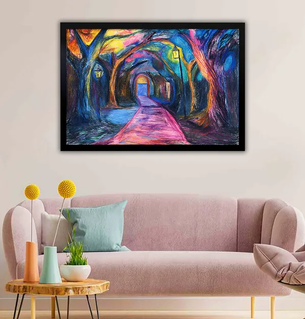 Pathway_to_the_Luminous_Unknown_Canvas_wall_Art_With_Black_Frame_Painting_For_Home_Decor_Living_Room_Wall_Decoration