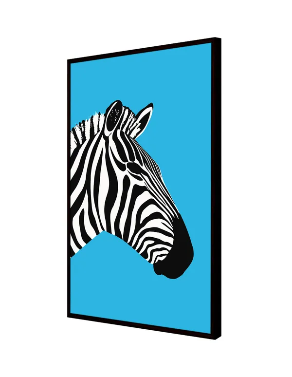 Black_&_White_Zebra_Canvas_Wall_Art_Painting_With_Black_Frame_For_Home_Decor_Living_Room_Wall_Decoration