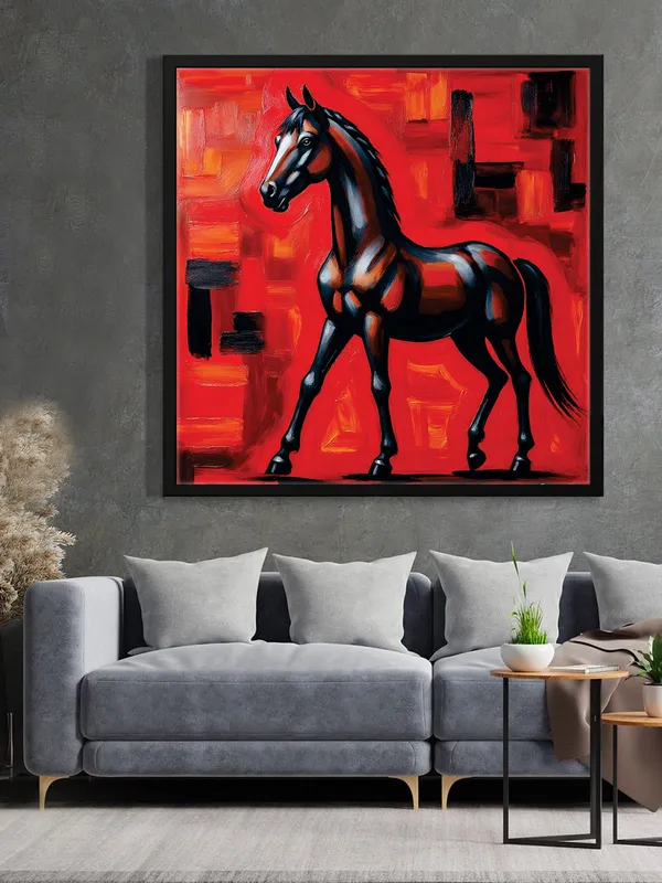 The_Warrior_Companion_canvas_Wall_Art_Black_Frame_Painting_For_Home_Decor_Living_Room_Wall_Decoration
