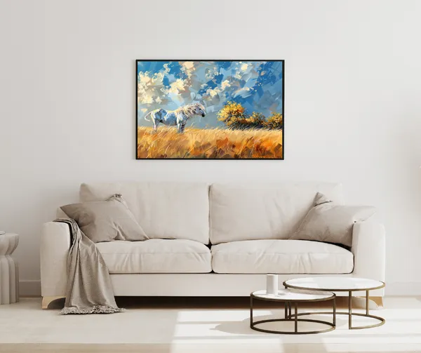 Golden_Serenity_–_Abstract_Horse_Canvas_Wall_Art_With_black_Frame_Painting_For_Home_Decor_Living_Room_Wall_Decoration