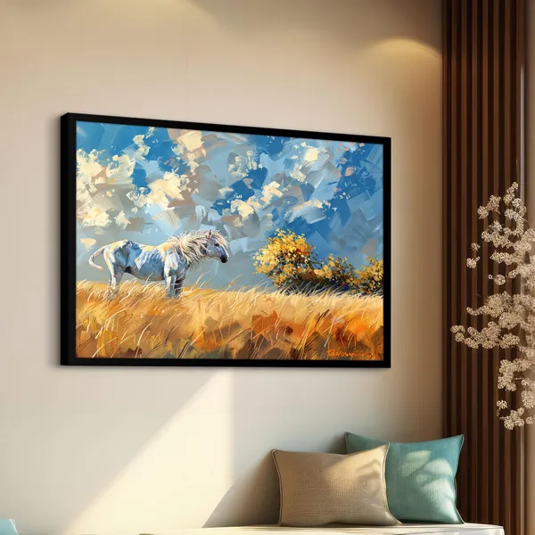 Golden_Serenity_–_Abstract_Horse_Canvas_Wall_Art_With_black_Frame_Painting_For_Home_Decor_Living_Room_Wall_Decoration