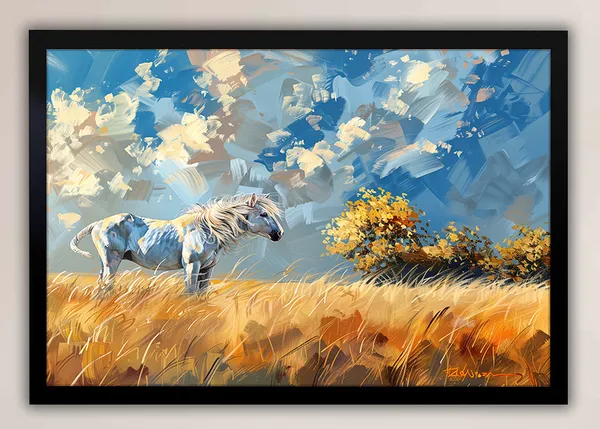Golden_Serenity_–_Abstract_Horse_Canvas_Wall_Art_With_black_Frame_Painting_For_Home_Decor_Living_Room_Wall_Decoration
