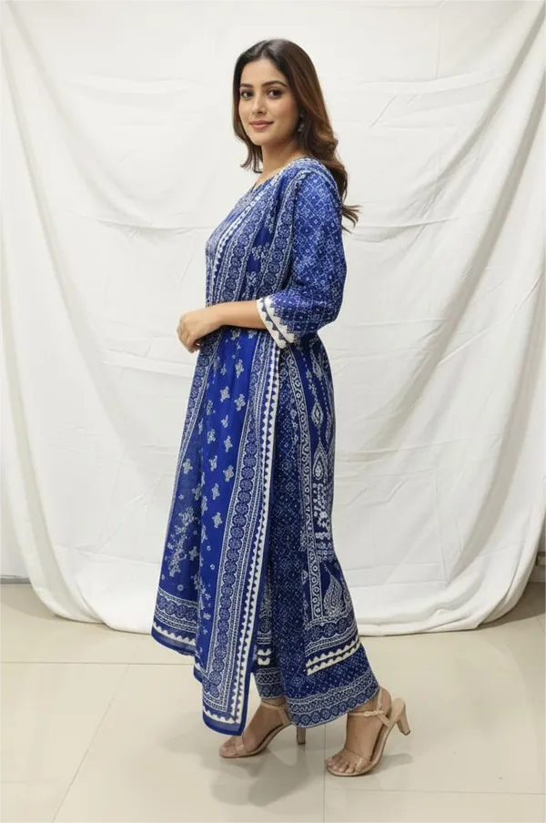 Royal_Blue_Premium_Fabric_Top,_Bottom_&_Dupatta_Set_For_Women