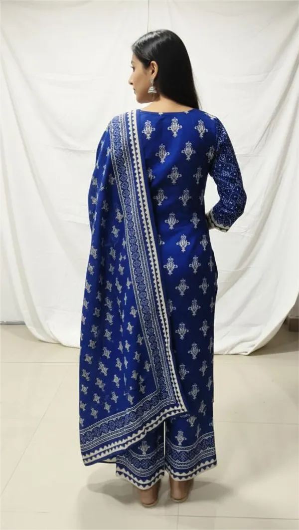 Royal_Blue_Premium_Fabric_Top,_Bottom_&_Dupatta_Set_For_Women