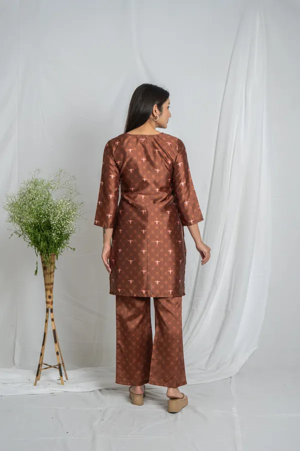 Brown_Premium_Straight_Kurta_Bottom_Set_For_Women