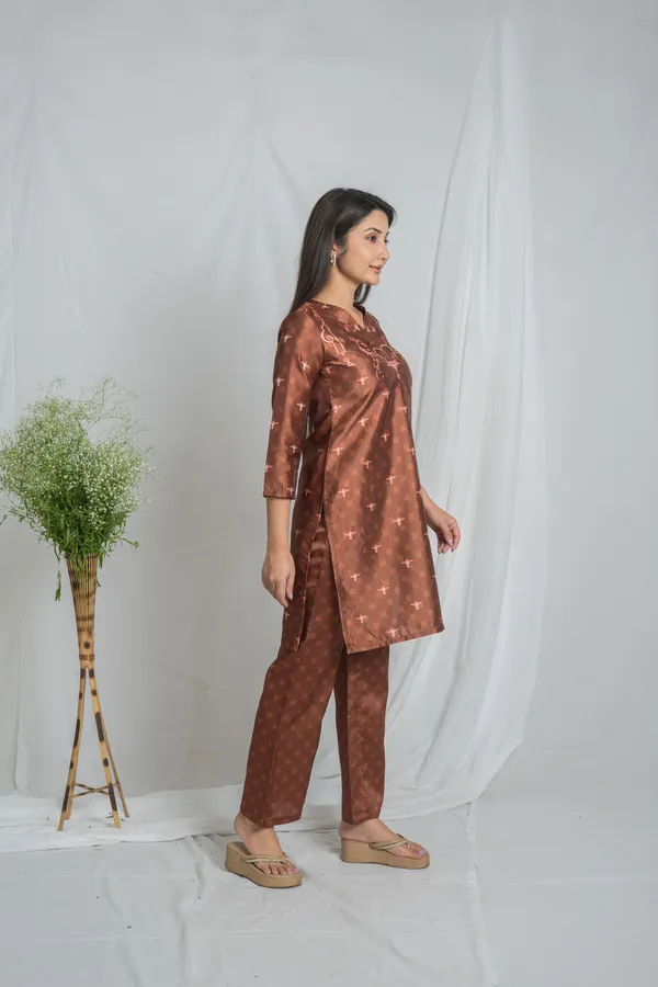 Brown_Premium_Straight_Kurta_Bottom_Set_For_Women