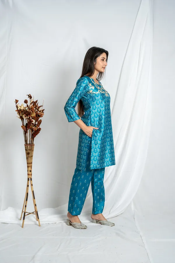 Blue_Straight_Kurta_Bottom_Set_For_Women