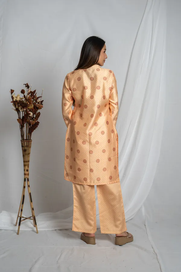 Orange_Premium_Straight_Kurta_Bottom_Set_For_Women