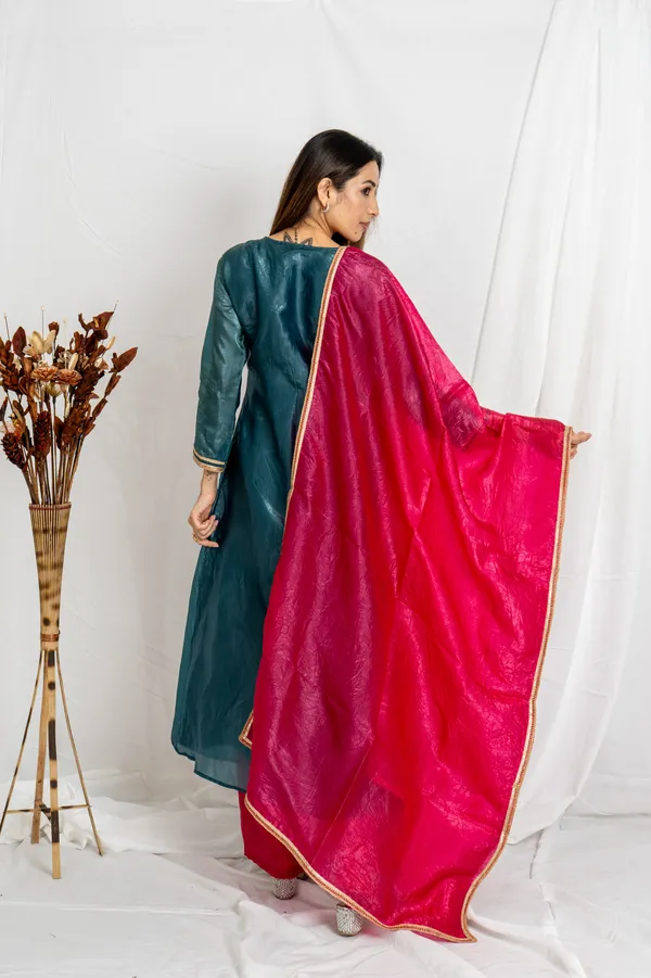 Blue_&_Pink_Gold_Crush_Top_Bottom_Dupatta_Set_For_Women