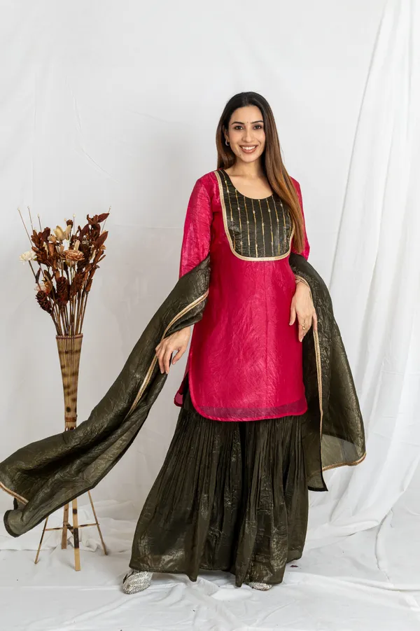 Wine_&_Cream_Gold_Crush_Fabric_With_Embroidered_Yoke_Sharara_Set_For_Women
