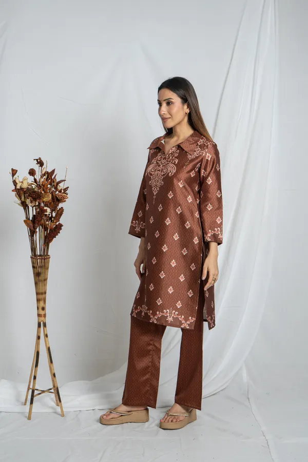 Brown_Premium_Straight_Kurta_Bottom_Set_For_Women