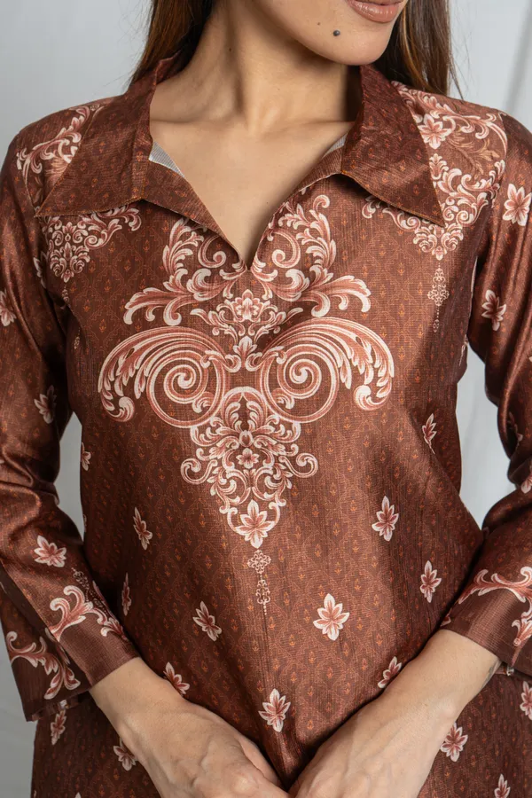 Brown_Premium_Straight_Kurta_Bottom_Set_For_Women