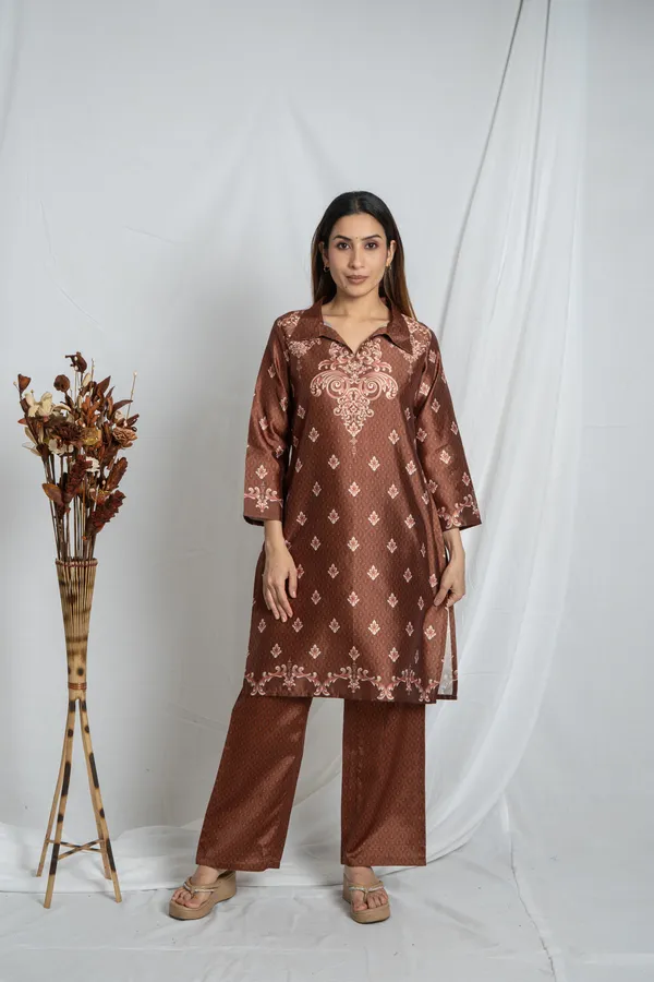 Brown_Premium_Straight_Kurta_Bottom_Set_For_Women