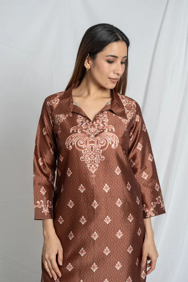Brown_Premium_Straight_Kurta_Bottom_Set_For_Women