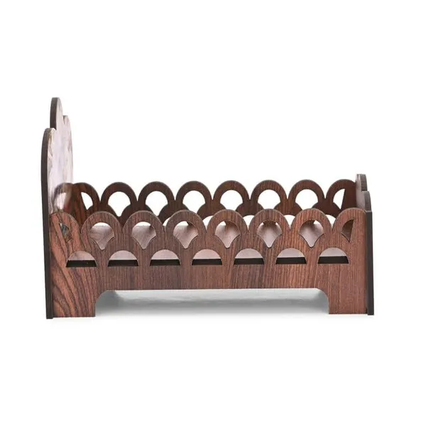Brown_Wooden_Laddu_Gopal_Bed_With_Makhan_Chor_Krishna_Print_–_Decorative_Janmashtami_Cradle_With_Peacock_&_Butter_Pot_Artwork_For_Mandir_Decor
