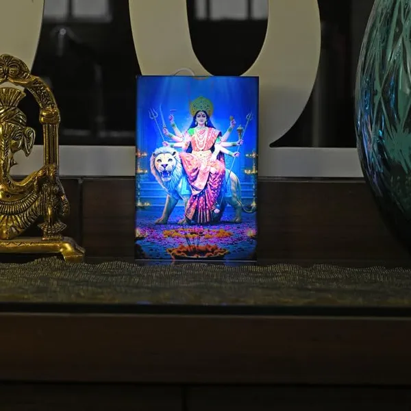 Maa_Durga_on_Lion_LED_Light_Box_Color_Changing_Night_Lamp_with_Printed_Acrylic_Panel_&_Wooden_Back_Wall_Hanging_&_Tabletop_Home_Decor