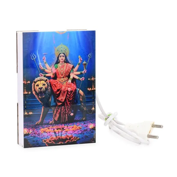 Maa_Durga_on_Lion_LED_Light_Box_Color_Changing_Night_Lamp_with_Printed_Acrylic_Panel_&_Wooden_Back_Wall_Hanging_&_Tabletop_Home_Decor