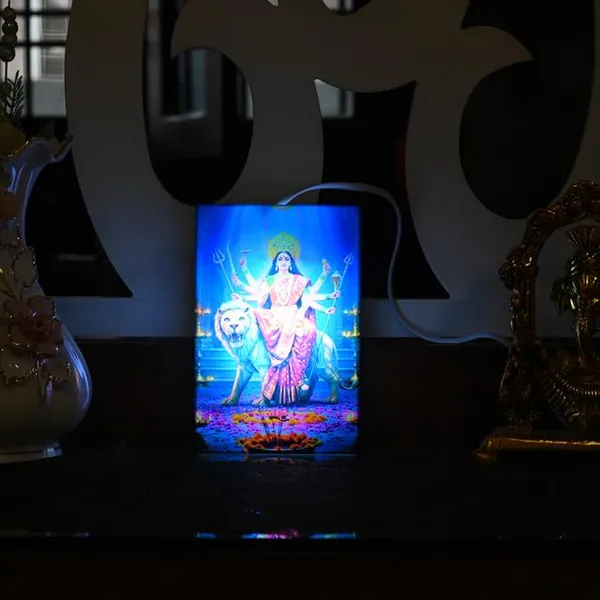 Maa_Durga_on_Lion_LED_Light_Box_Color_Changing_Night_Lamp_with_Printed_Acrylic_Panel_&_Wooden_Back_Wall_Hanging_&_Tabletop_Home_Decor