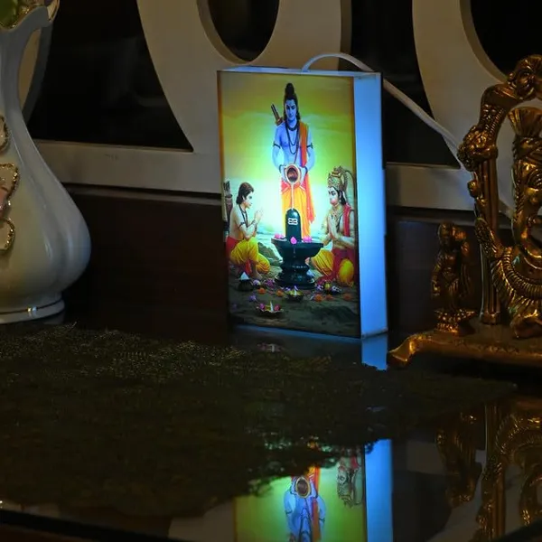 Ram_Lakshman_Hanuman_Shivling_LED_Picture_Light_Box