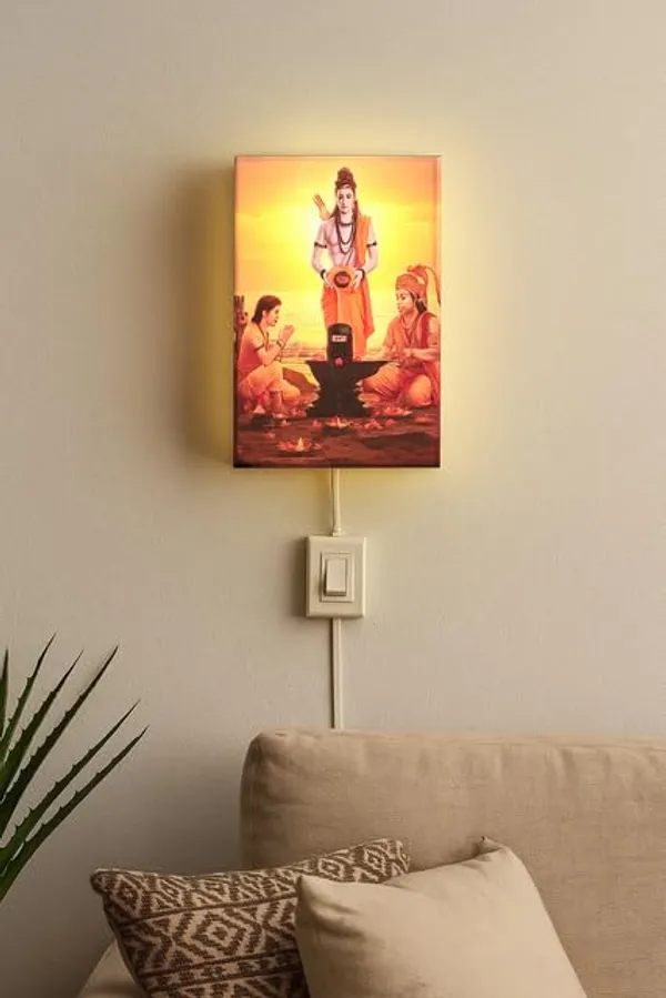 Ram_Lakshman_Hanuman_Shivling_LED_Picture_Light_Box