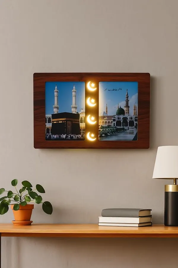 Illuminated_Makkah_And_Madinah_Dual-Display_Wooden_Led_Picture_Light