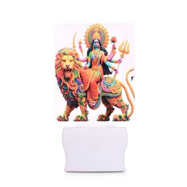 Goddess_Durga_Led_Night_Lamp_With_Lion_|_Plug-In_Acrylic_Night_Light_With_Color_Changing_Glow_|_Spiritual_Decorative_Light_For_Home