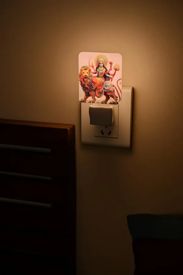Goddess_Durga_Led_Night_Lamp_With_Lion_|_Plug-In_Acrylic_Night_Light_With_Color_Changing_Glow_|_Spiritual_Decorative_Light_For_Home