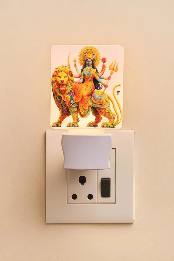 Goddess_Durga_Led_Night_Lamp_With_Lion_|_Plug-In_Acrylic_Night_Light_With_Color_Changing_Glow_|_Spiritual_Decorative_Light_For_Home