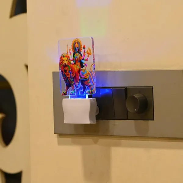 Goddess_Durga_Led_Night_Lamp_With_Lion_|_Plug-In_Acrylic_Night_Light_With_Color_Changing_Glow_|_Spiritual_Decorative_Light_For_Home