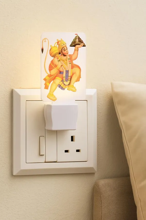 Changing_Led_Night_Lamp_�_Bajrangbali_Hanuman_With_Mountain_Design_|_Plug-In_Devotional_Light_For_Home
