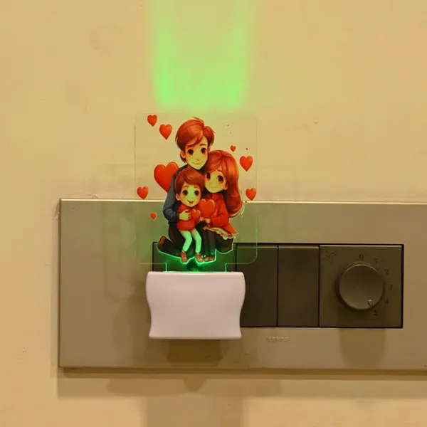 Decorative_Led_Night_Lamp_With_Cute_Cartoon_Family_Design_�_Plug-In_Auto_Color_Changing_Acrylic_Night_Light_For_Kids_Room