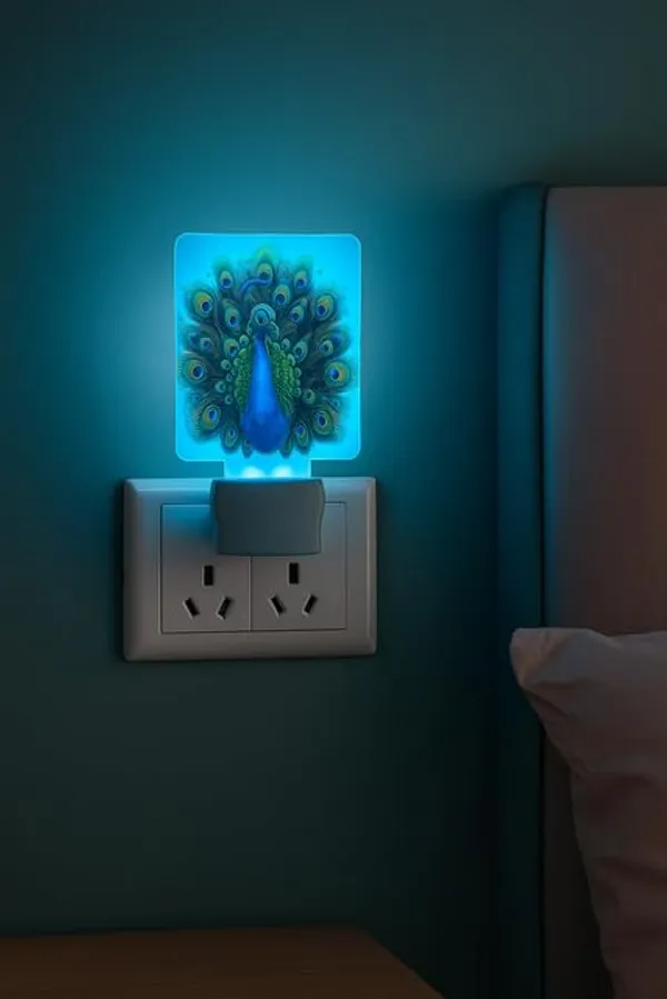 Led_Peacock_Night_Lamp_|__Plug-In_Decorative_Light_For_Bedroom