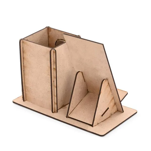 Brown_Wooden_Pen_Stand_With_Mobile_Holder_&_Clock_2In1_Desk_Organizer_With_Butterfly_Engraving_For_Office_&_Study_Table_Use