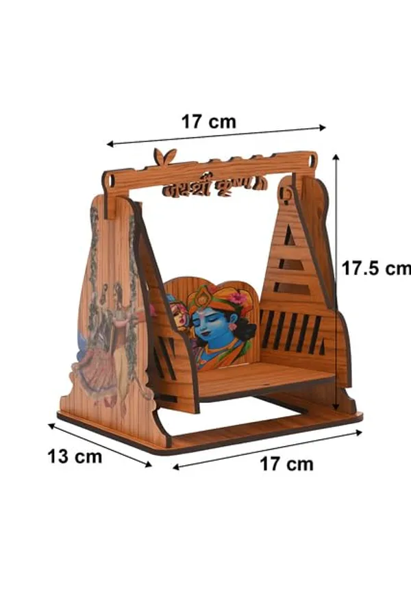 Brown_Wooden_Radha_Krishna_Jhula_With_'Jai_Shree_Krishna'_Carving_–_Decorative_Swing_Palna_For_Laddu_Gopal_|_Mandir_Decor_For_Janmashtami_&_Pooja_Room