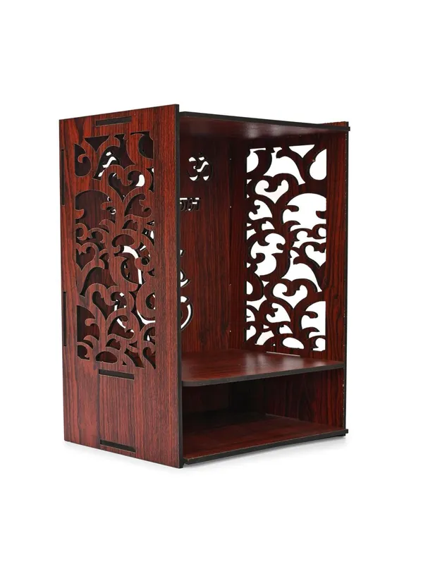 Brown_Wooden_Temple_Singhasan_Pooja_Chowki_Palang_Palna_For_Home/Office