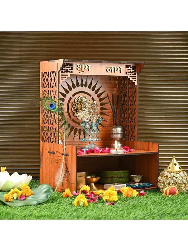 Brown_Wooden_Temple_Singhasan_Pooja_Chowki_Palang_Palna_For_Home/Office