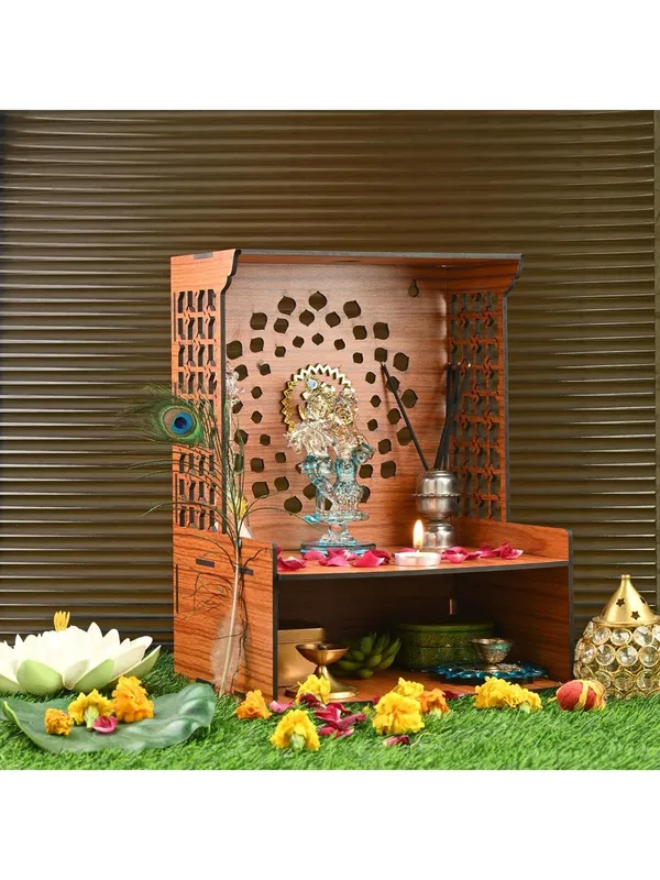 Brown_Wooden_Temple_Singhasan_Pooja_Chowki_Palang_Palna_For_Home/Office