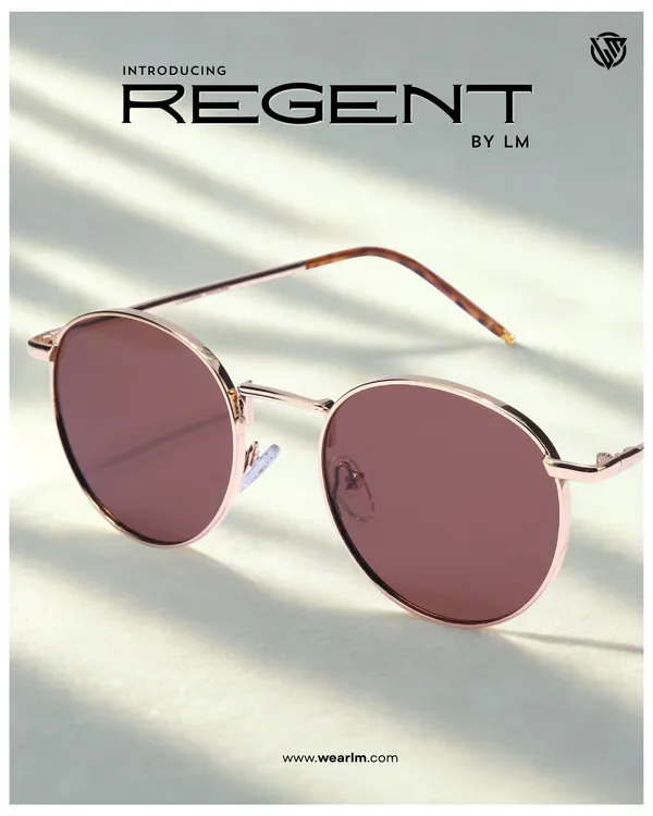LM_Regent_Golden_Brown_Round_Metal_Sunglasses_For_Men_&_Women