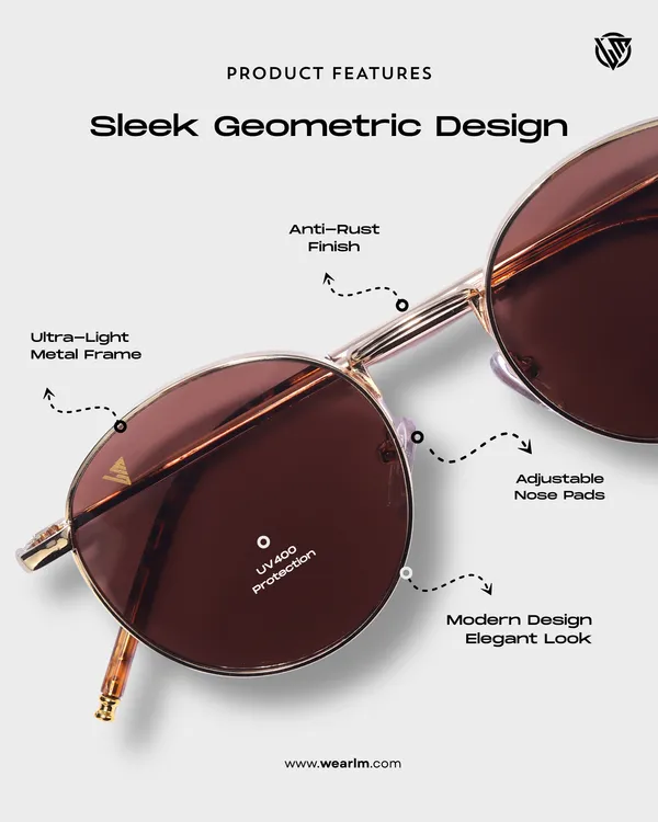 LM_Regent_Golden_Brown_Round_Metal_Sunglasses_For_Men_&_Women