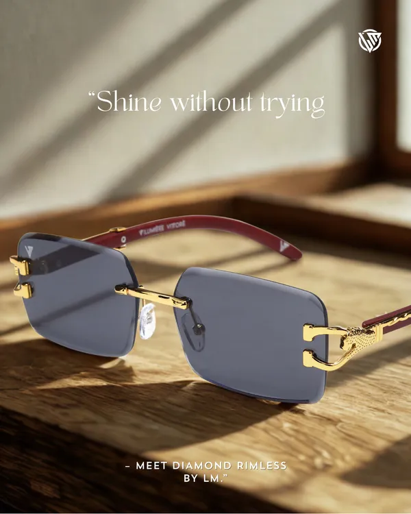 LM_Diamond_Rimless_Gold_Black_Sunglasses_For_Men_&_Women