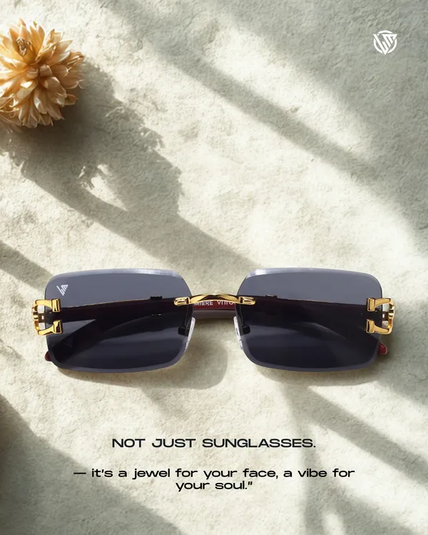 LM_Diamond_Rimless_Gold_Black_Sunglasses_For_Men_&_Women