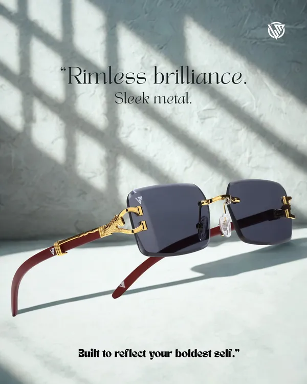 LM_Diamond_Rimless_Gold_Black_Sunglasses_For_Men_&_Women