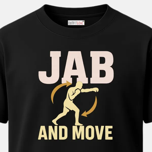 _Regular_Unisex_Black_Graphics_T-Shirt,_Minimal_fighter_silhouette_punching_with_directional_arrows_text_jab_and_move_|_SPORTS_MODE