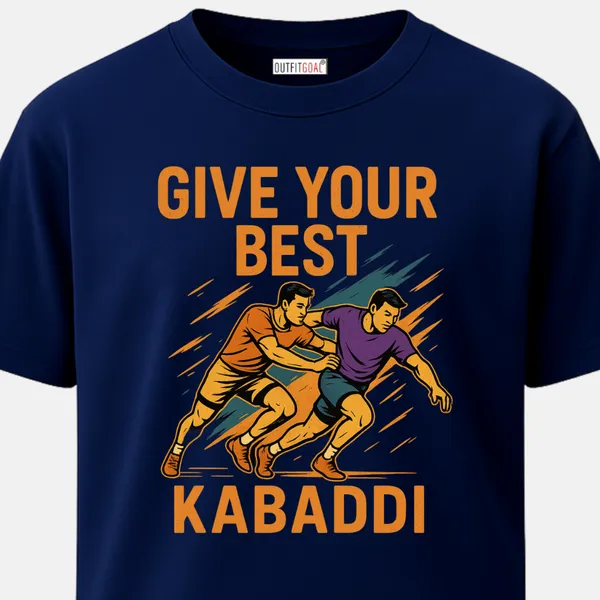 _Regular_Unisex_Navy_Graphics_T-Shirt,_Two_kabaddi_players_mid_tackle_with_energetic_type_art_give_your_best_kabaddi_|_SPORTS_MODE