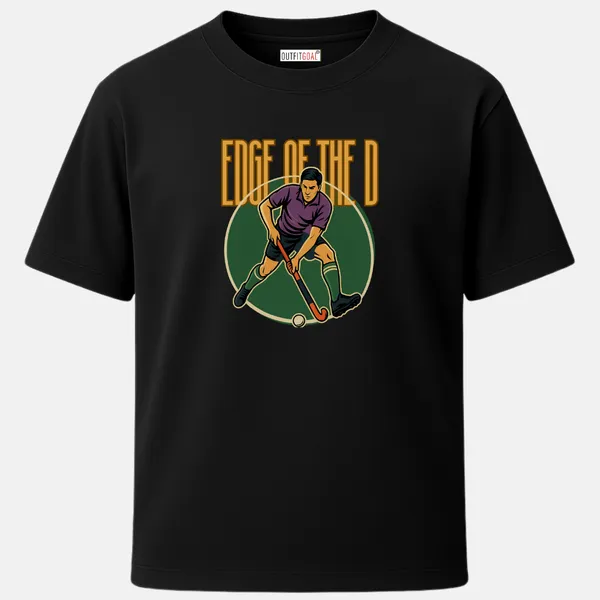 _Regular_Unisex_Black_Graphics_T-Shirt,_Male_player_in_mid_action_pose_inside_circular_field_zone_text_edge_of_the_d_|_SPORTS_MODE