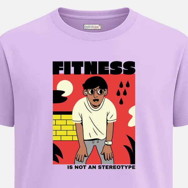 _Regular_Unisex_Lavender_Graphics_T-Shirt,_Tired_man_post_run_caption_still_trying_|_SPORTS_MODE