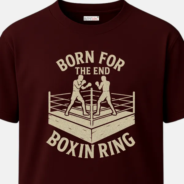 _Regular_Unisex_Maroon_Graphics_T-Shirt,_Boxers_in_the_ring_with_text_born_for_the_end_|_SPORTS_MODE